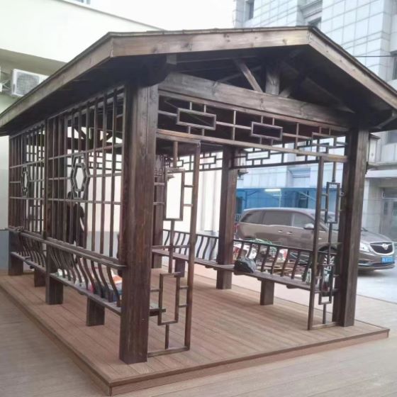 杭州中式古典木艺两坡亭子