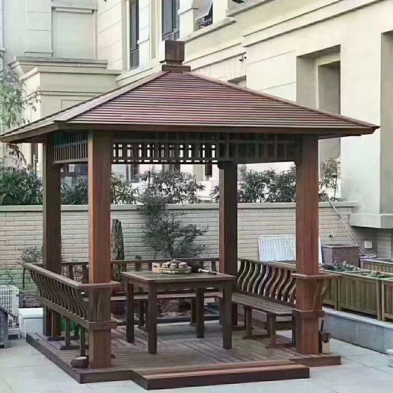 杭州中式庭院景观休闲凉亭制作案例